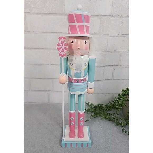 Unbranded Other - Pink Pastel Nutcracker King Guard Candy Sugarplum 15" Christmas Wooden NEW